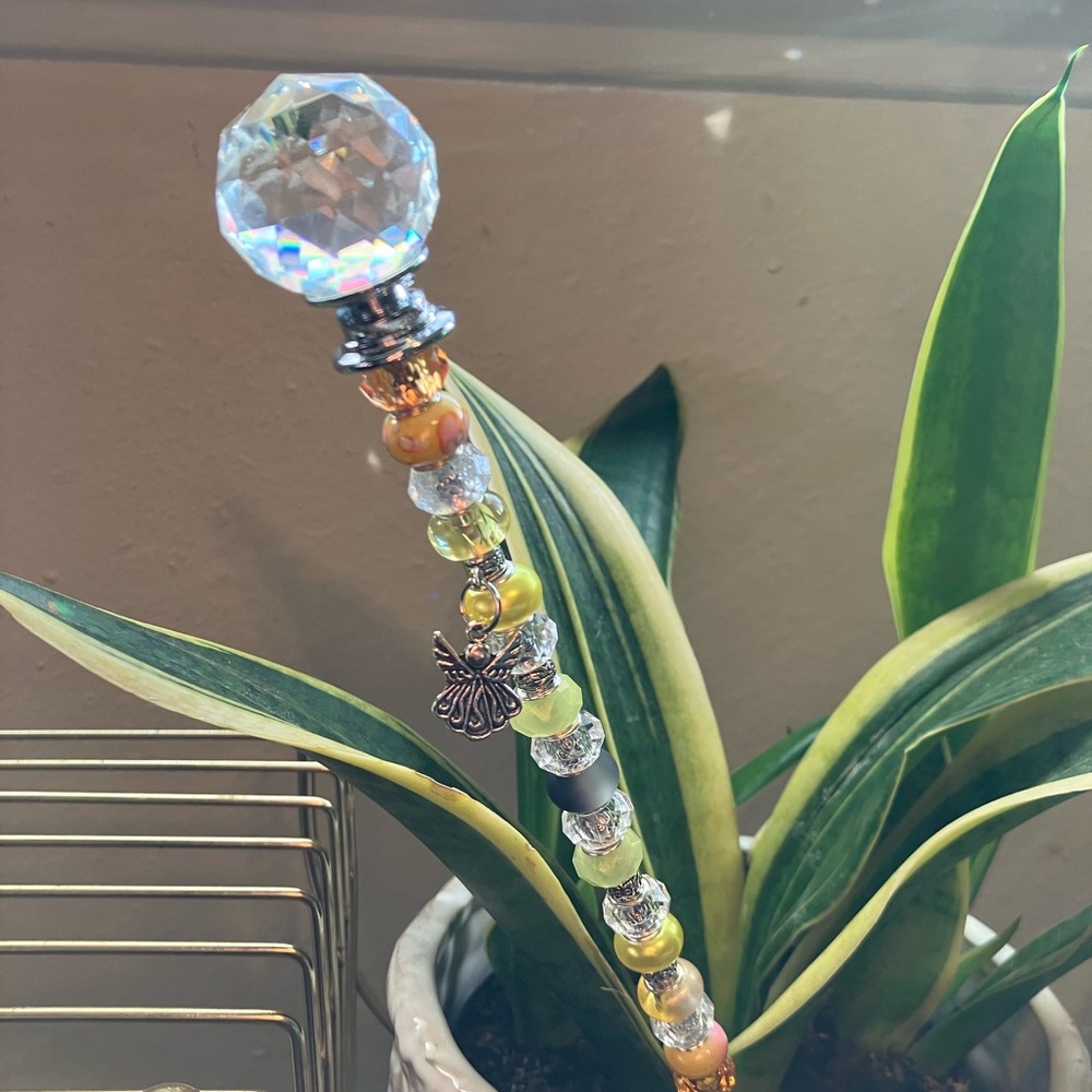Beaded garden stake